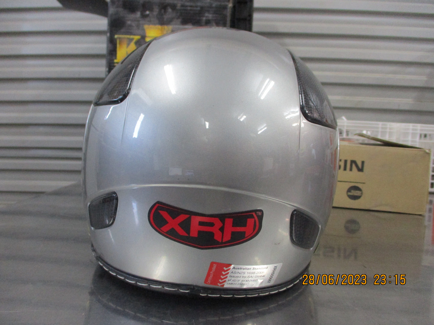 X-Rated Helmets Jet-X1 Silver XRH Large Helmet New Part