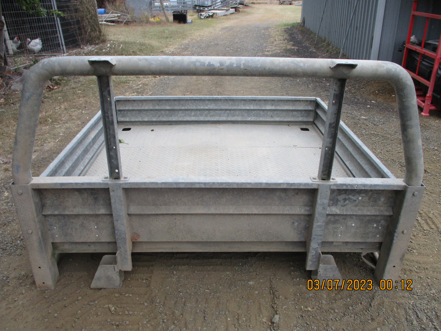 Galvanized Steel Dual Cab Tray With 3 Sides Used Part VGC