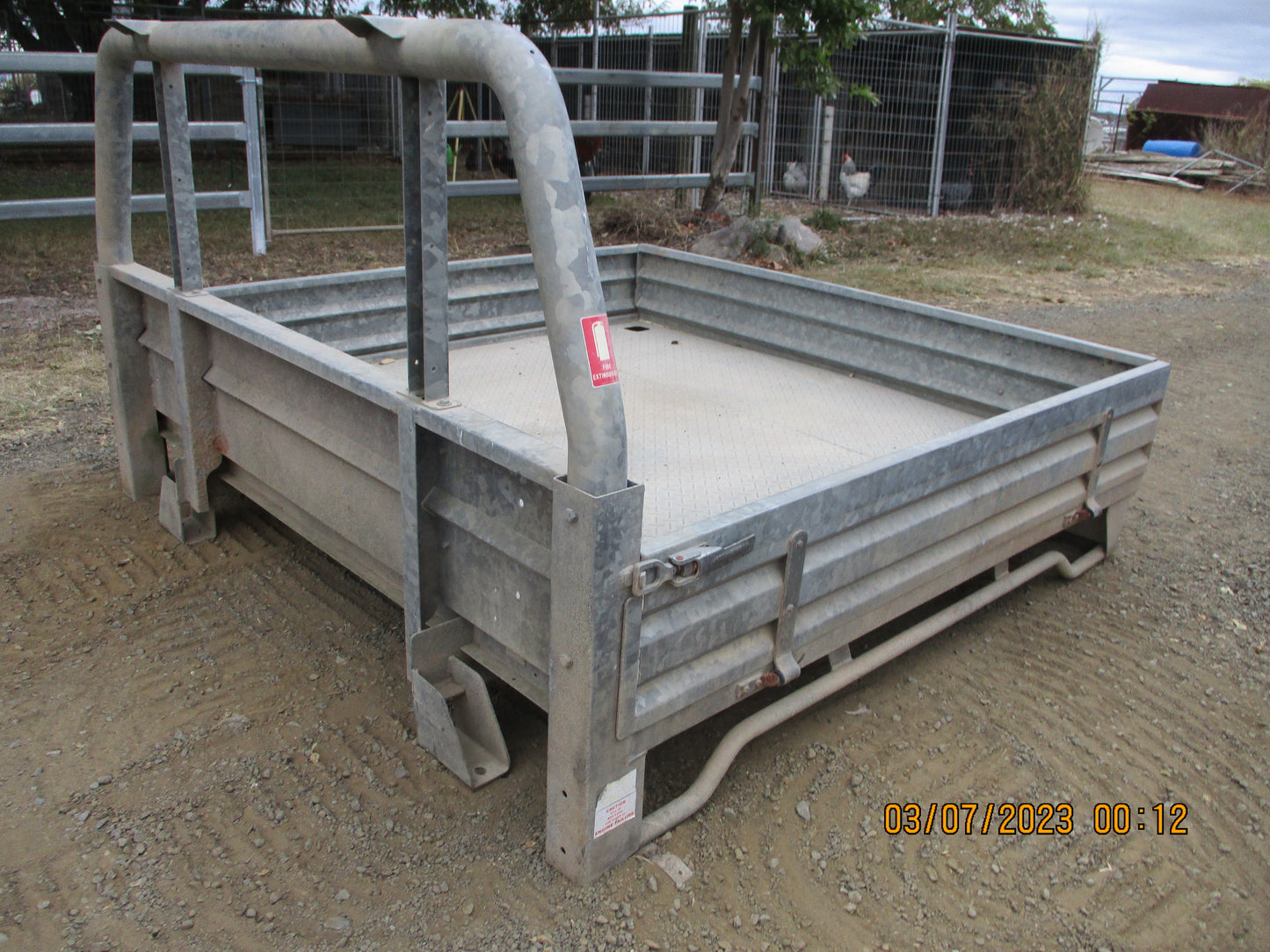 Galvanized Steel Dual Cab Tray With 3 Sides Used Part VGC