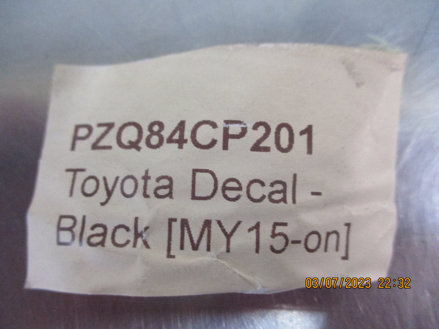 Toyota Hilux Genuine Alloy Tray Decal New Part