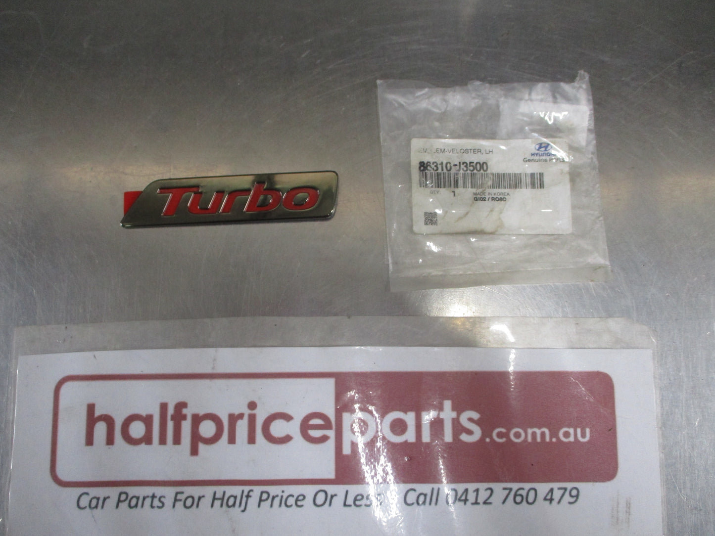 Hyundai Veloster Genuine Left Hand Side Turbo Emblem New Part
