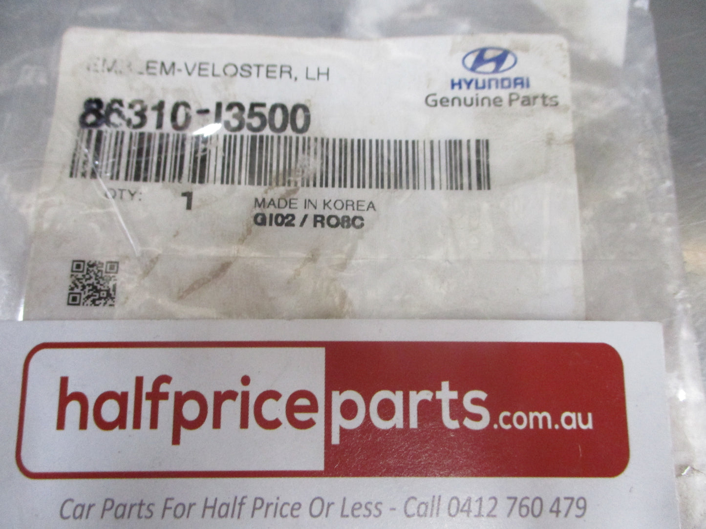 Hyundai Veloster Genuine Left Hand Side Turbo Emblem New Part