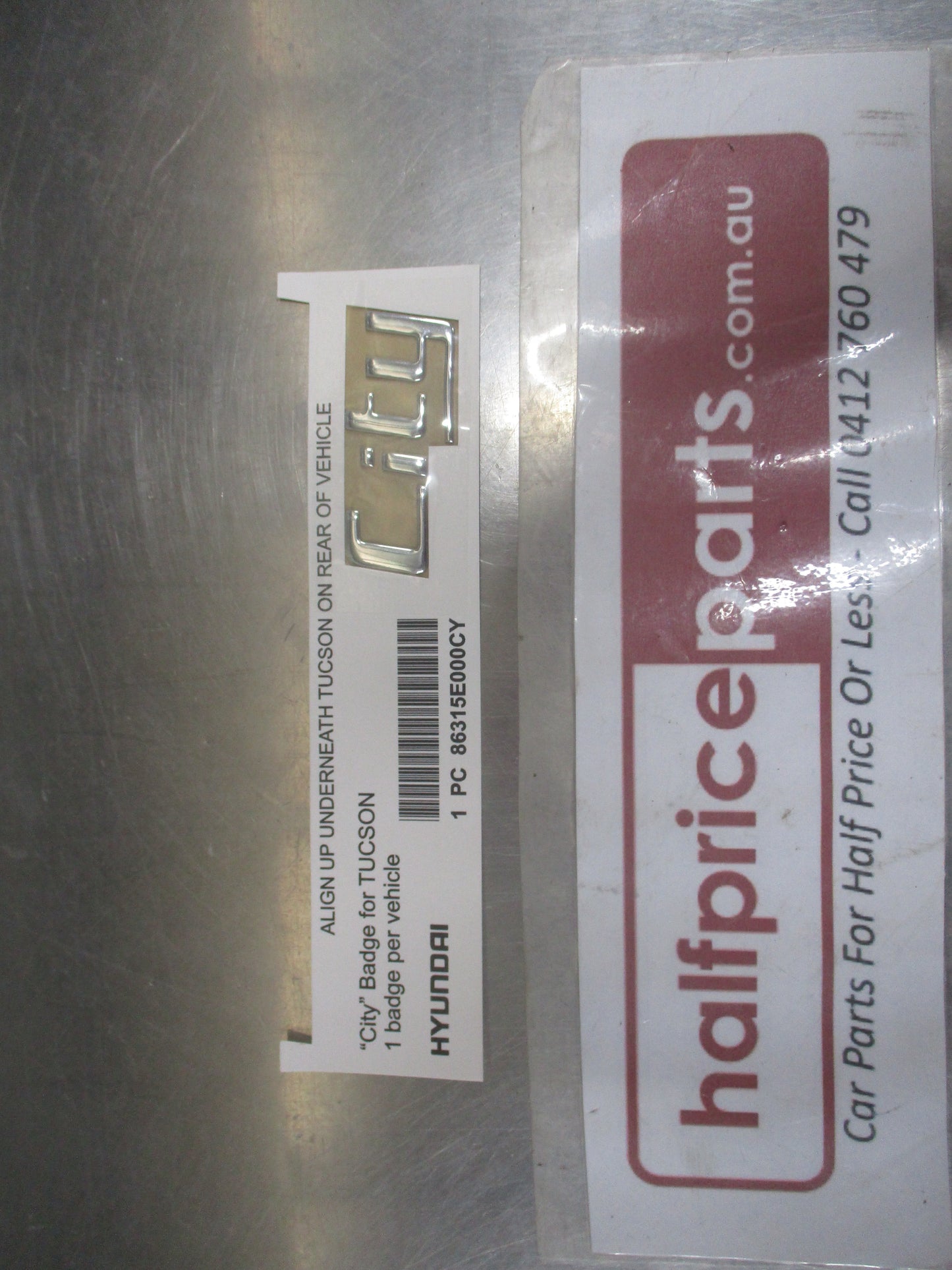 Hyundai Tucson City Genuine Rear Chrome Tail Gate Emblem New Part