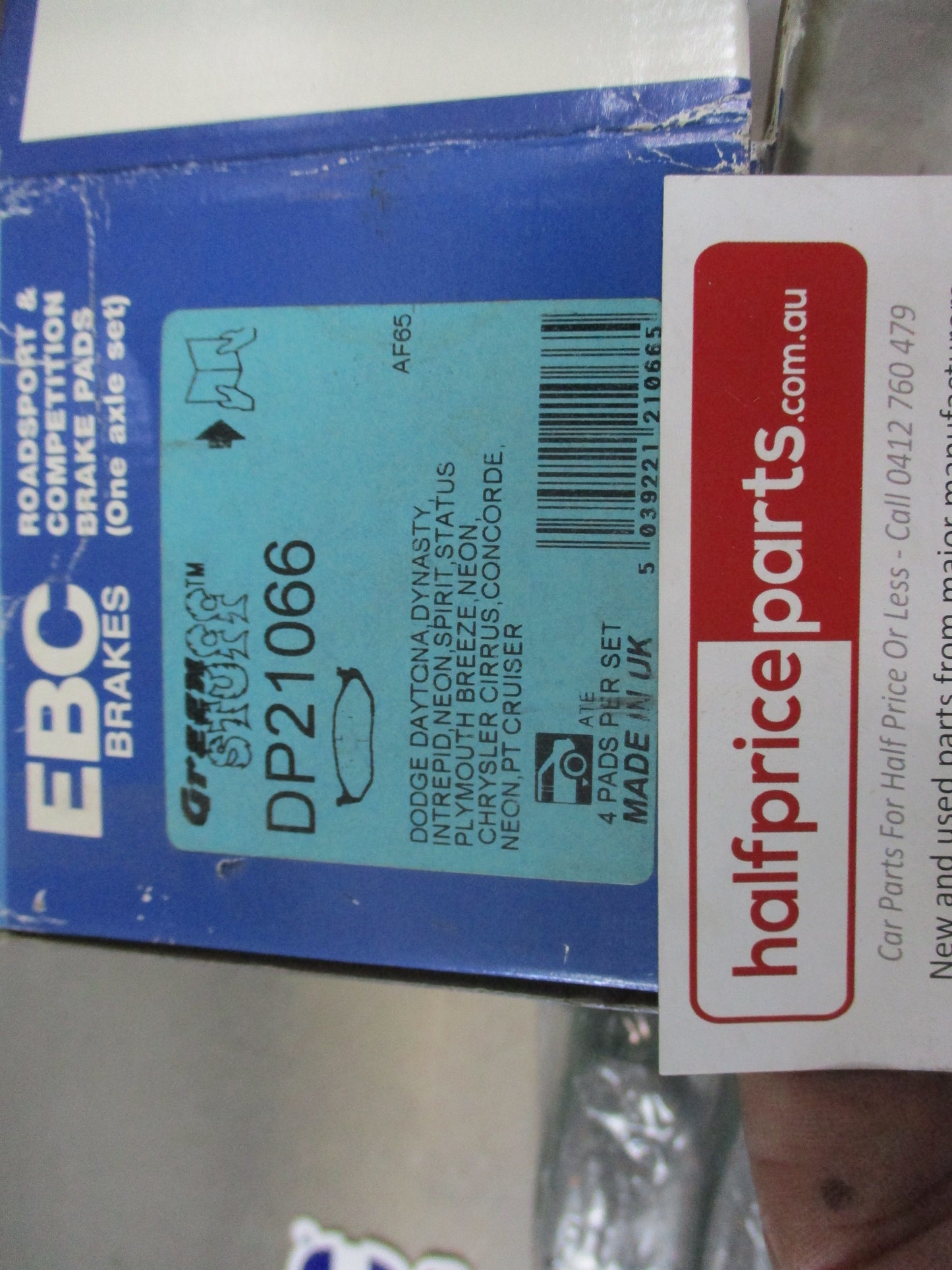 EBC Greenstuff Rear Disc Brak Pad Set Suits Chrysler Neon-PT Cruiser-Sebring New Part
