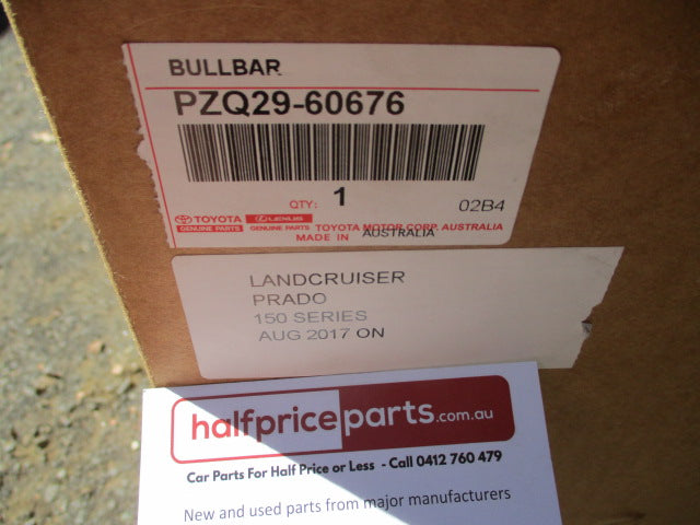 Toyota Landcruiser Prado GXL Genuine Alloy Bull Bar With Fog Light Holes Complete Kit New Part
