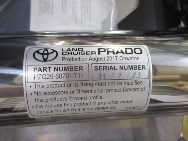 Toyota Landcruiser Prado 150 GX/GXL/GXL Premium Genuine Stainless Steel Nudge Bar Kit New Part