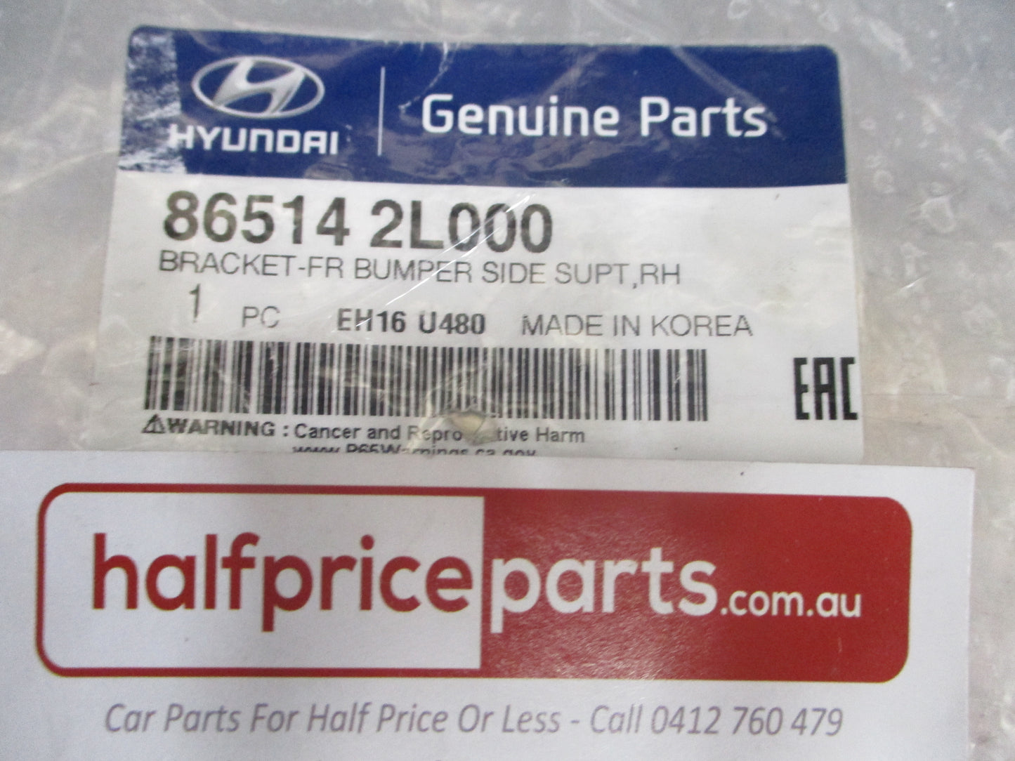 Hyundai Elantra Genuine Right Hand Front Bumper Side Support Cover Bracket New Part