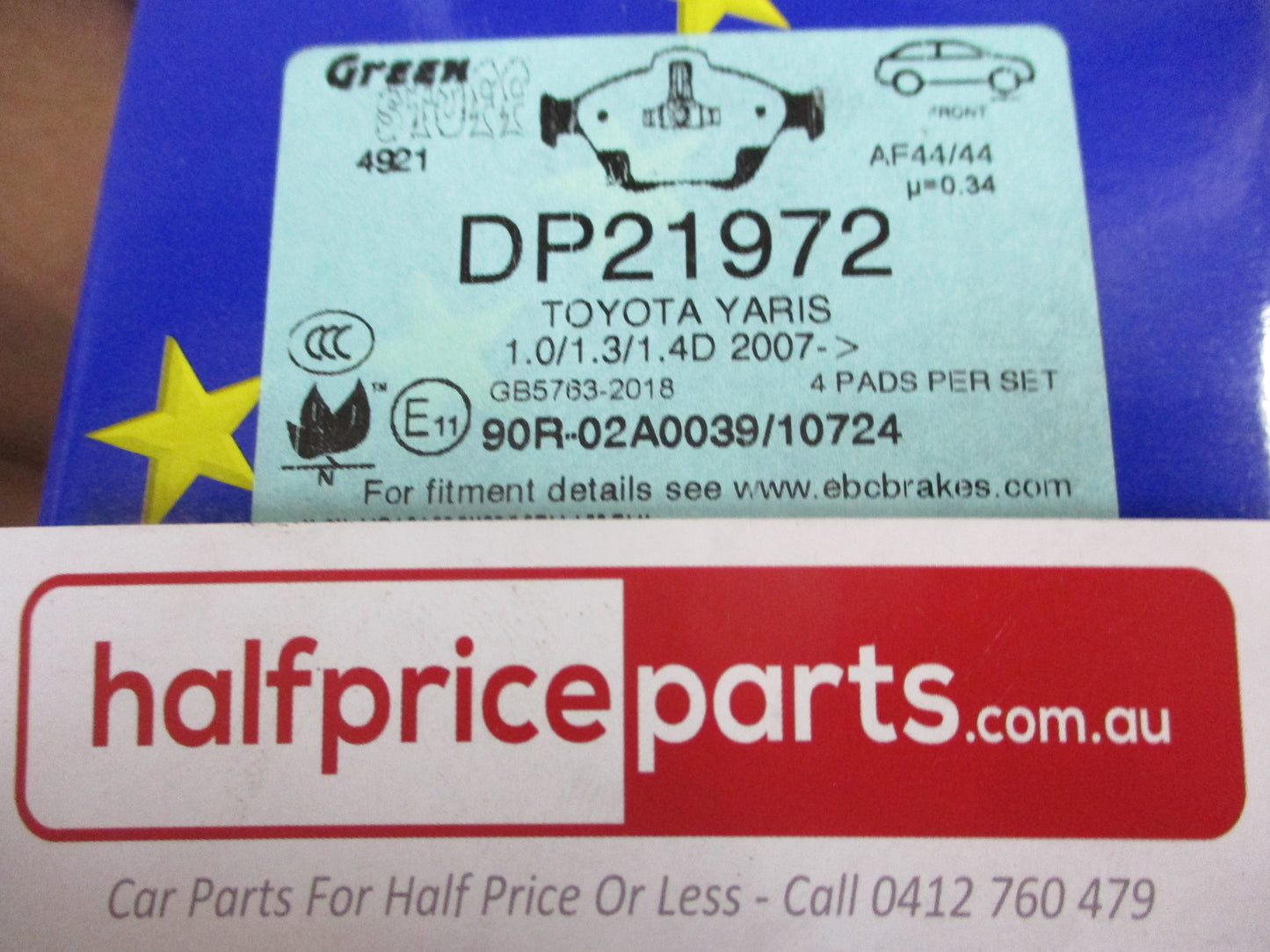 EBC Greenstuff Front Disc Brake Pad Set Suits Lotus 2-Elese-Exige-Opel Speedster New Part