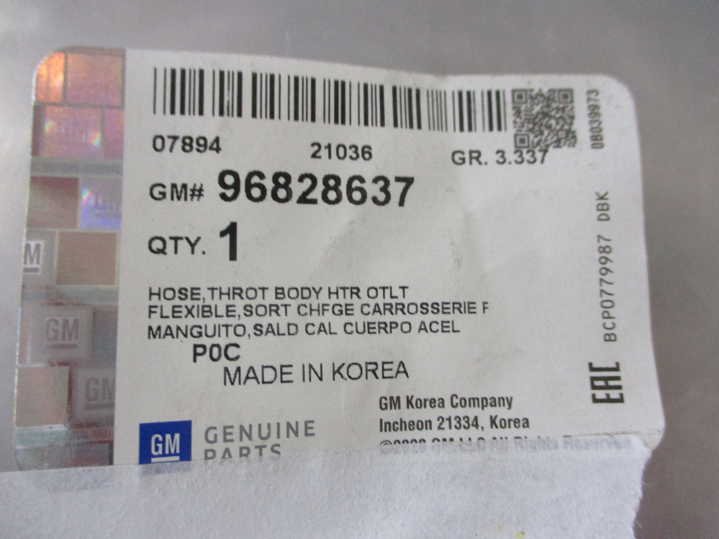 Holden Captiva Genuine Heater Hose New Part