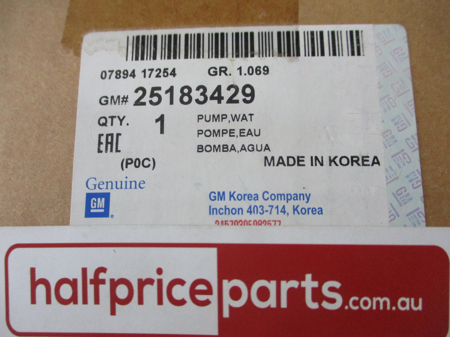 Holden CG-CG7 Captiva Genuine Water Pump Assembly New Part