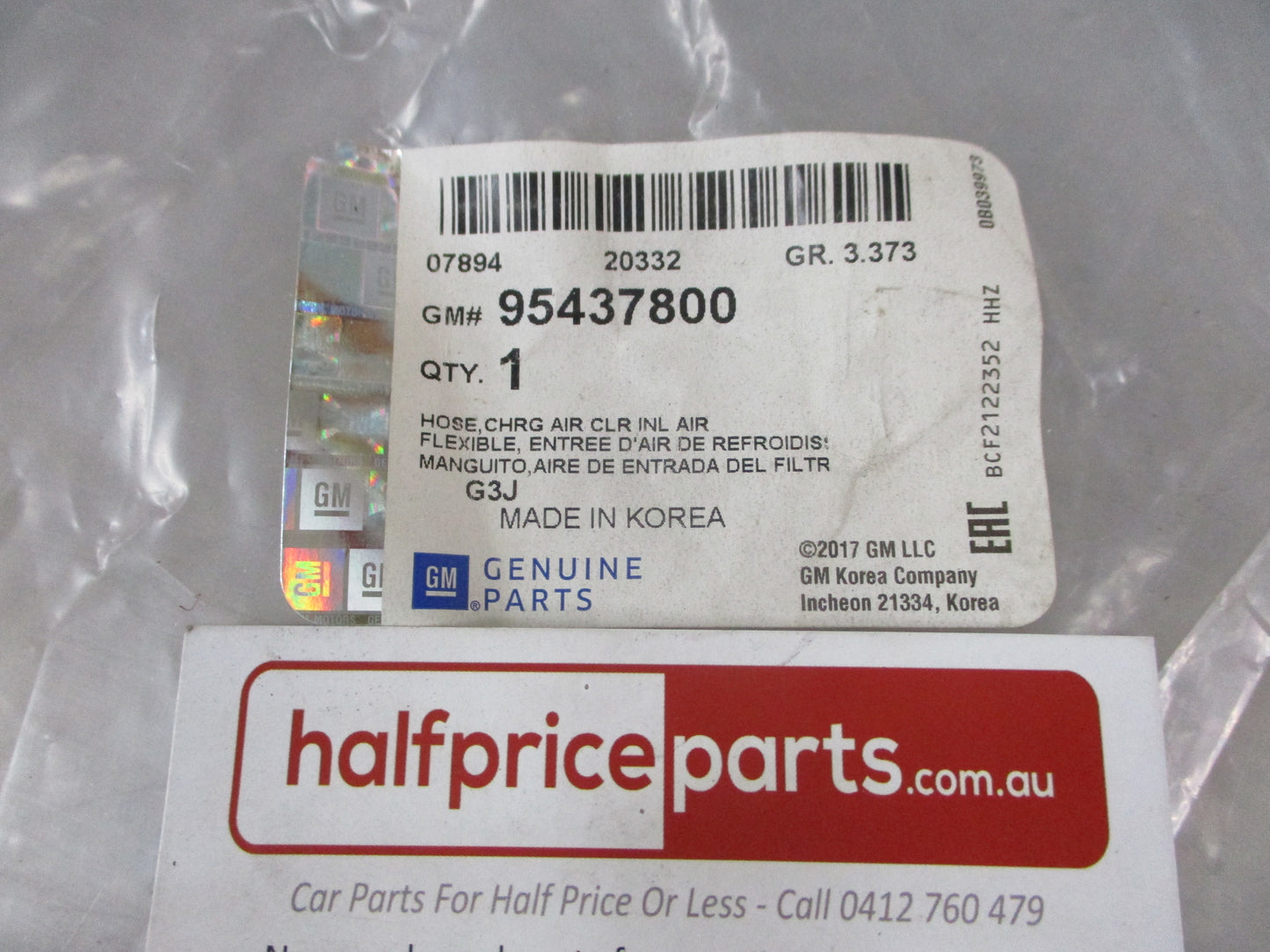 Holden Cruze 2.0Ltr Diesel Genuine Intercooler Hose From Turbo To Intercooler New Part