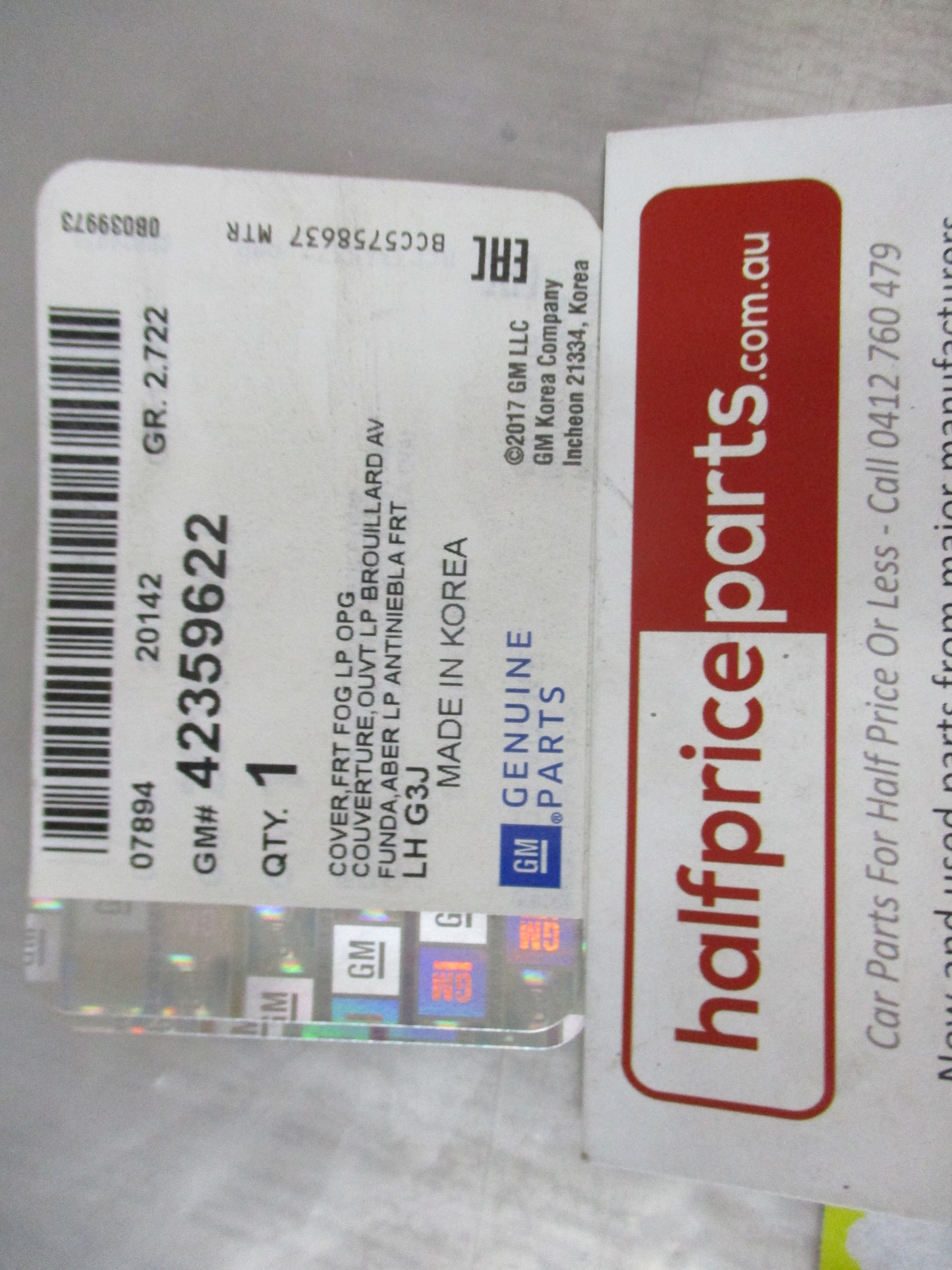 Holden JH Cruze Genuine Passenger Front Fog Light Bezel New Part