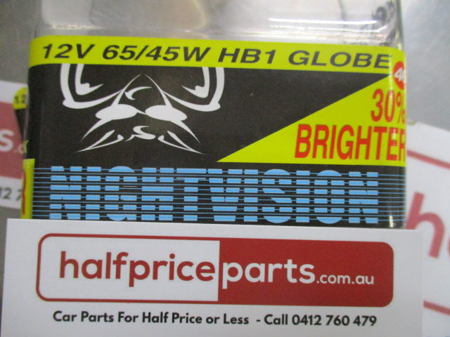 Night Vision 12V 65/45W HB1 Globe x2 30% Brighter - New Part