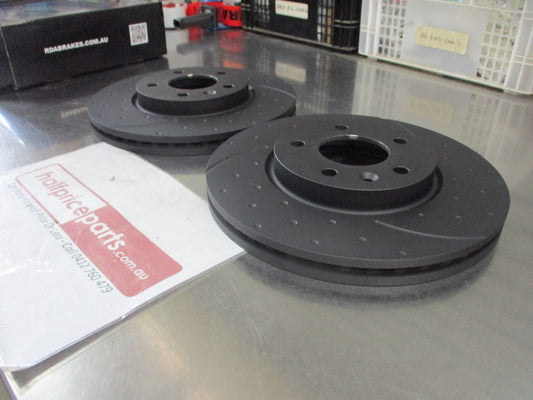 RDA Front Disc Brake Rotors (Pair)Suits Holden JG Ctuze Slotted-Dim New Part