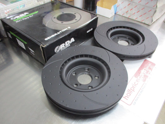 RDA Front Disc Brake Rotors(Pair) Slotted-Dimpled Suits Subaru WRX New Part