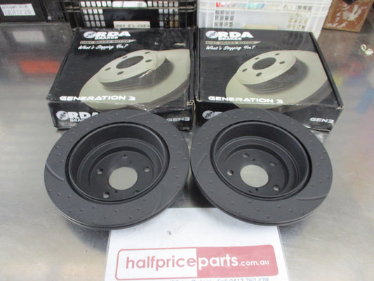 RDA Front Disc Braake Rotors (Pair) Slotted-Dimpled Suits Ford F350-F250 New Part