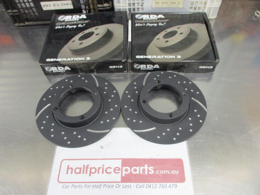 RDA Front Disc Brake Rotors (Pair) Slotted-Dimpled Suits Suzuki Alot Hatch SS-80V New Part