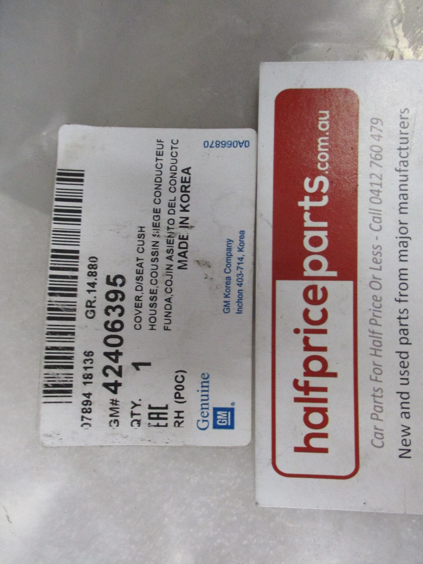 Holden Captiva CG7 Genuine Drivers Front Seat Leather Base Trim New Part