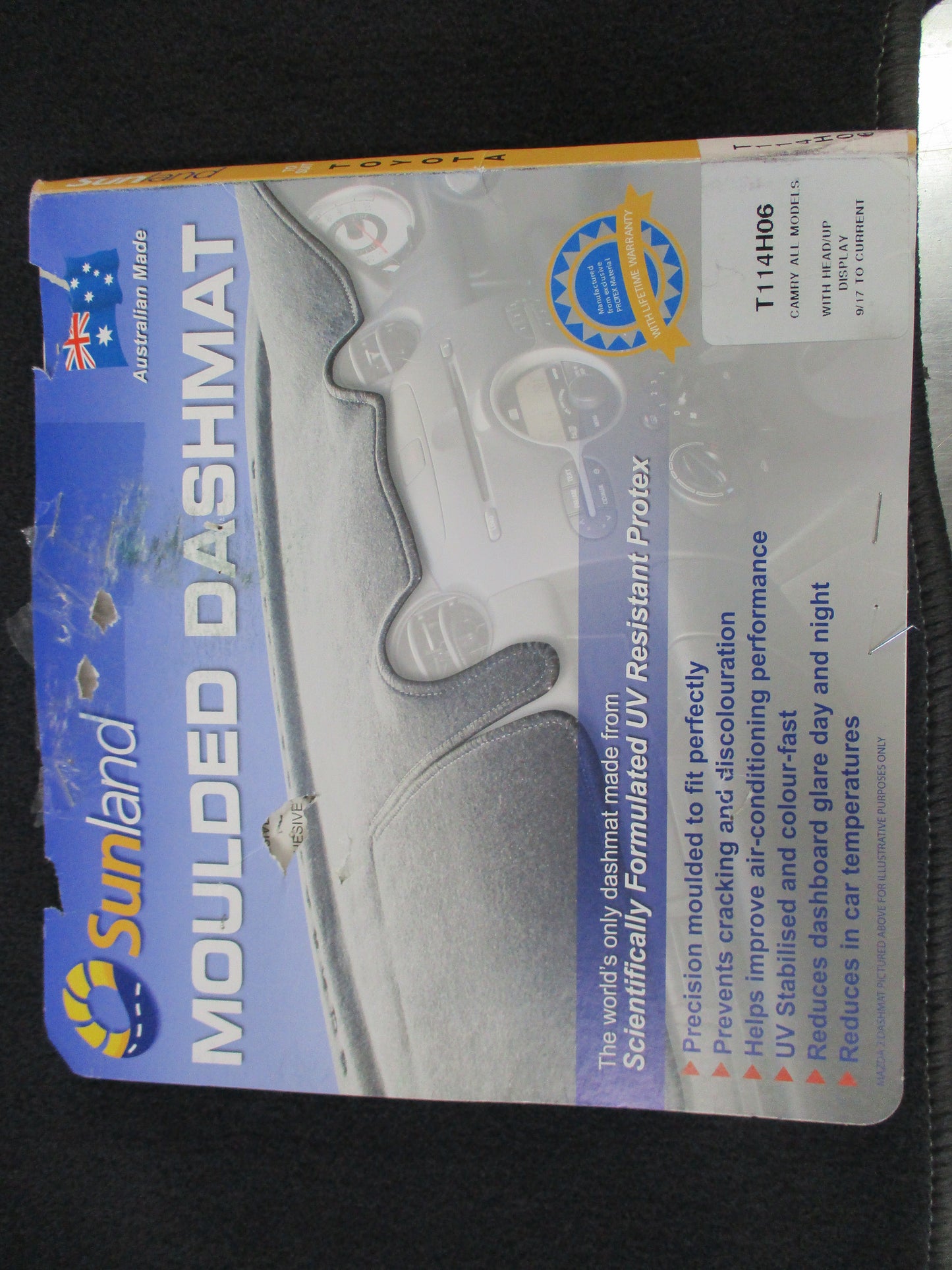 Sunland Toyota Camry Dash Mat With Heads Up Display - Charcoal Grey - New Part