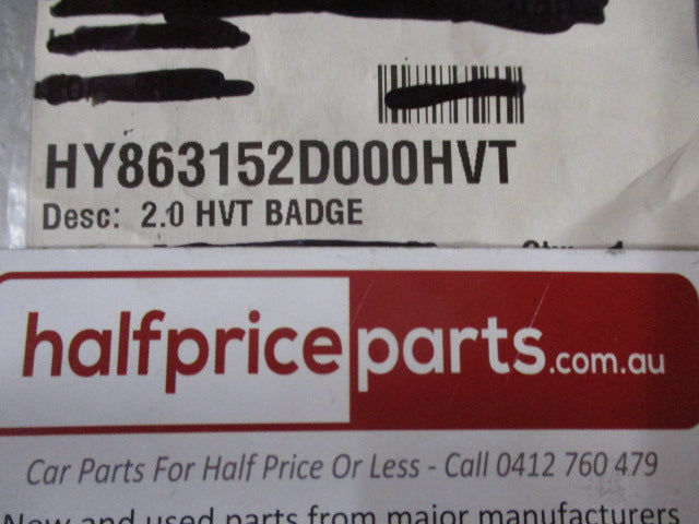 Hyundai Elantra Genuine 2.0L HVT Rear Badge New Part