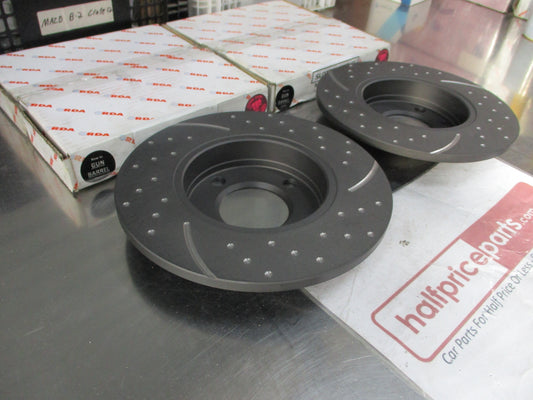 RDA Front Disc Brake Rotors (Pair) Slotted-Dimpled Suits VW Golf/Passet New Part