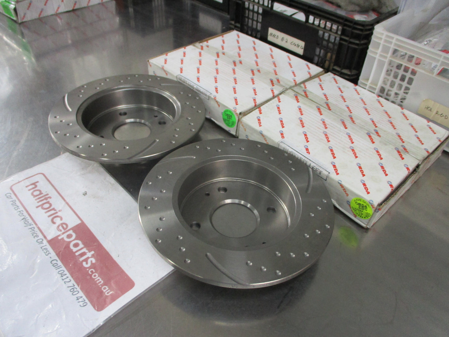 RDA Rear Disc Brake Rotors (Pair) Slotted-Dimpled Suits Honda CG Accord New Part