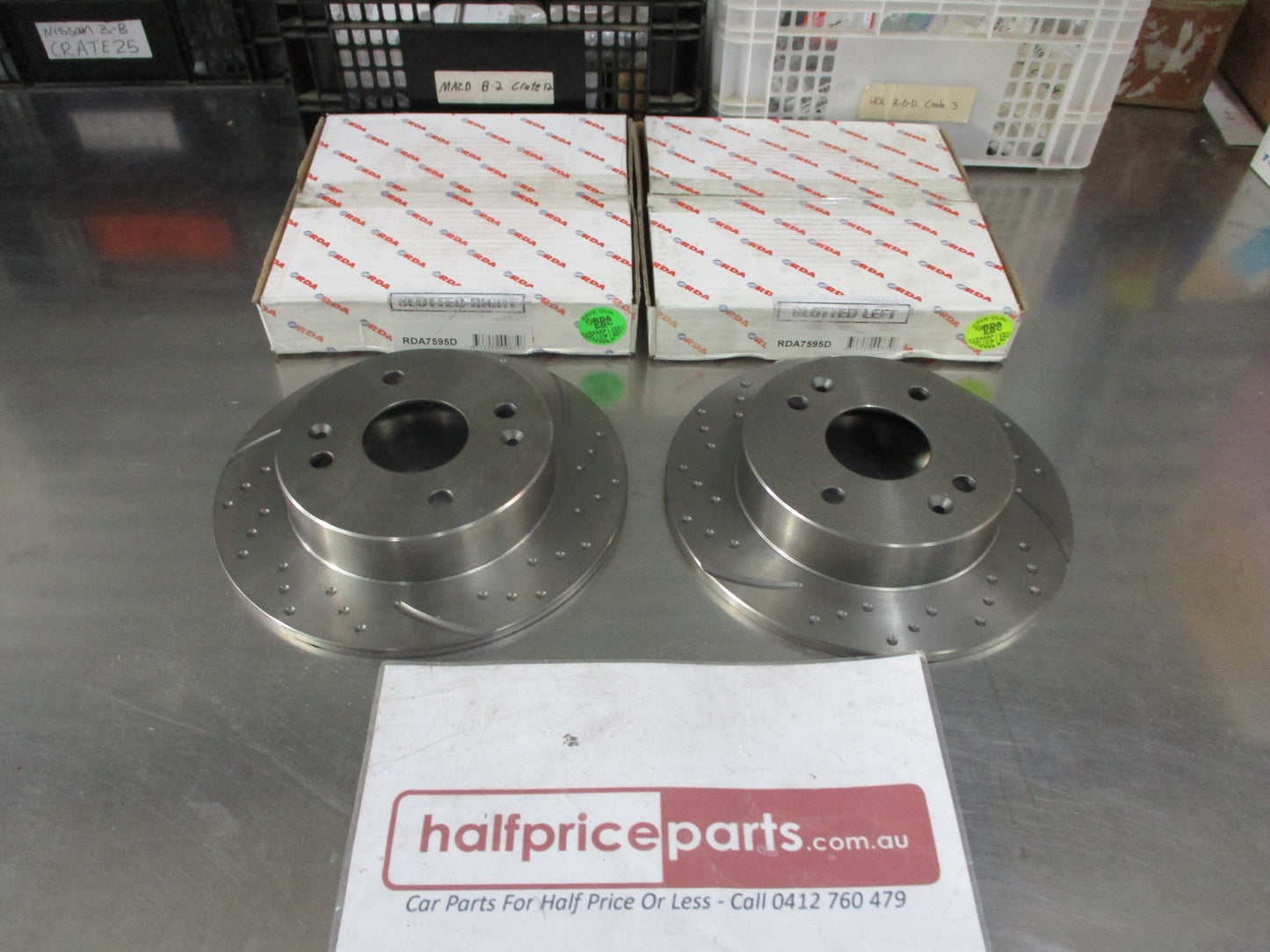 RDA Rear Disc Brake Rotors (Pair) Slotted-Dimpled Suits Honda CG Accord New Part
