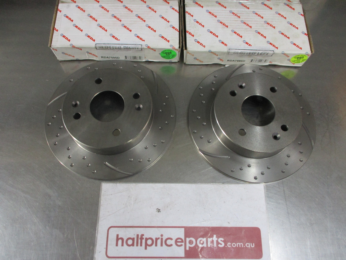 RDA Rear Disc Brake Rotors (Pair) Slotted-Dimpled Suits Honda CG Accord New Part