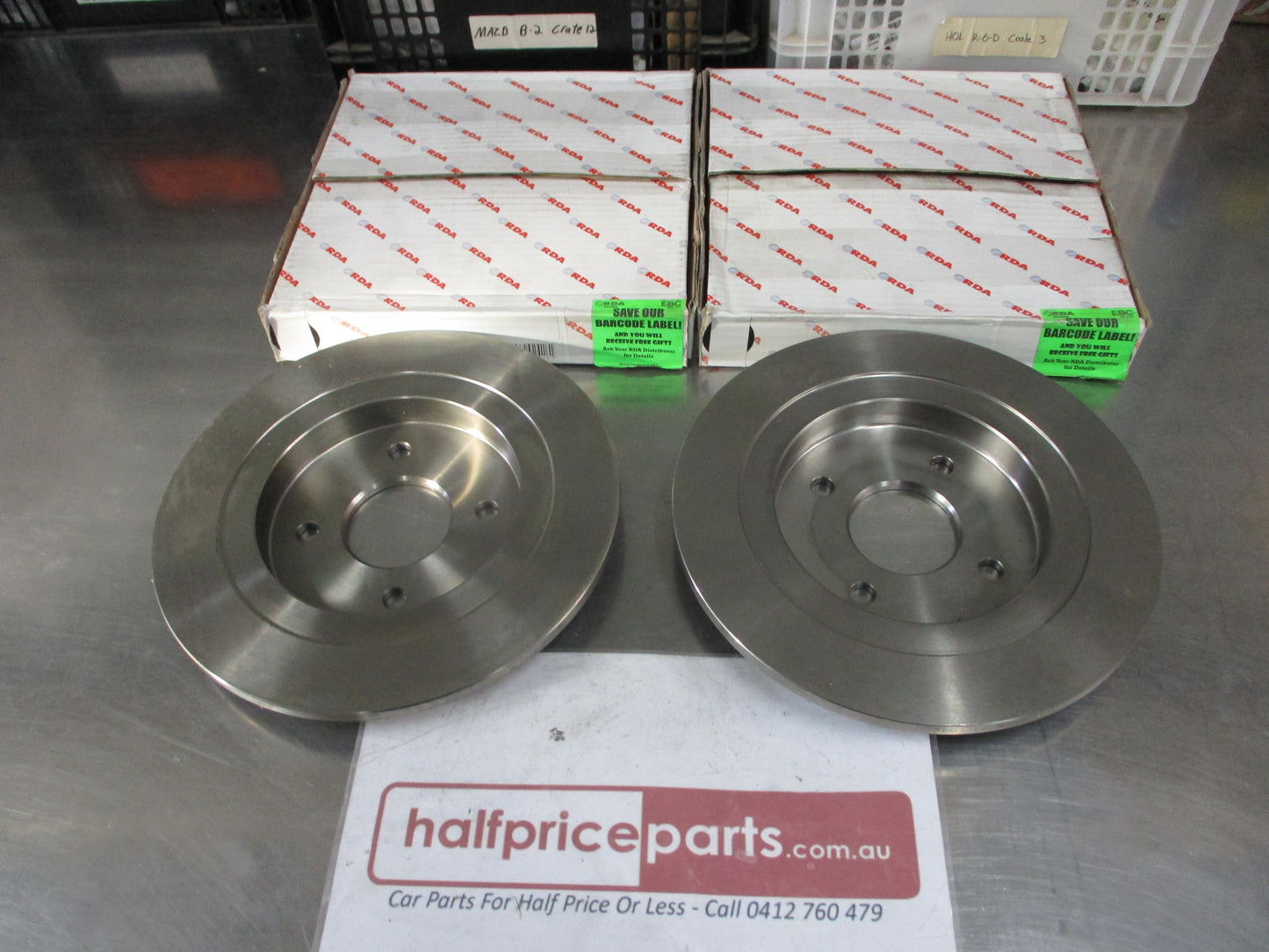 RDA Rear Disc Brake Rotors (Pair) Standard Suits Ford Sierra Cosworth 2WD New Part