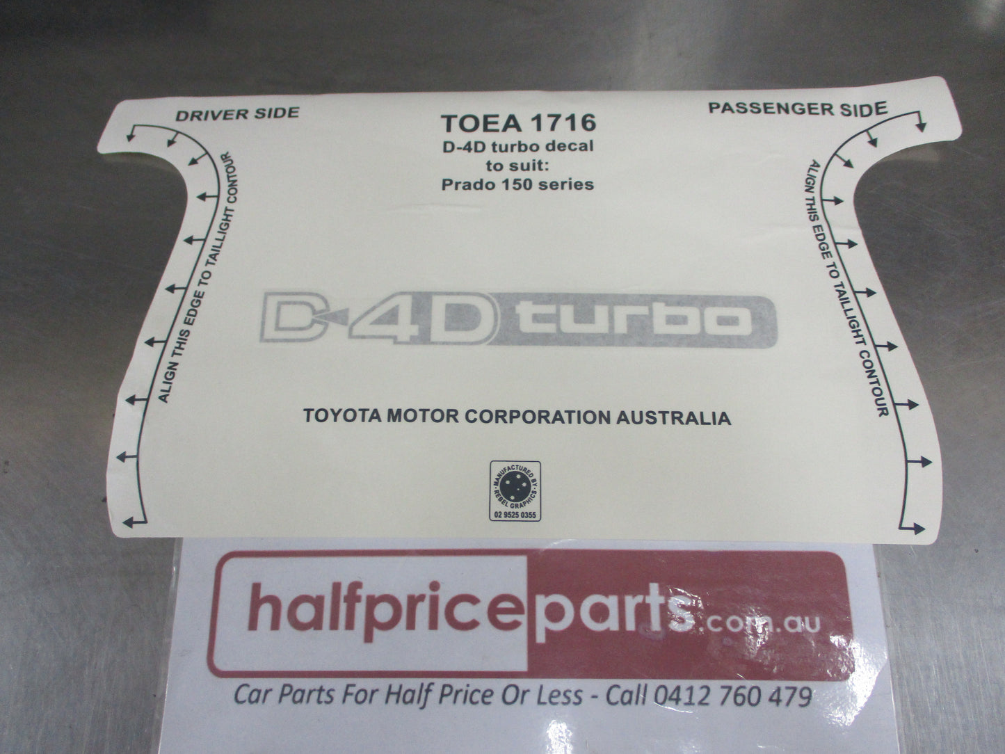Toyota Prado 150 Series Genuine Quarter Panel Decal Only New Part