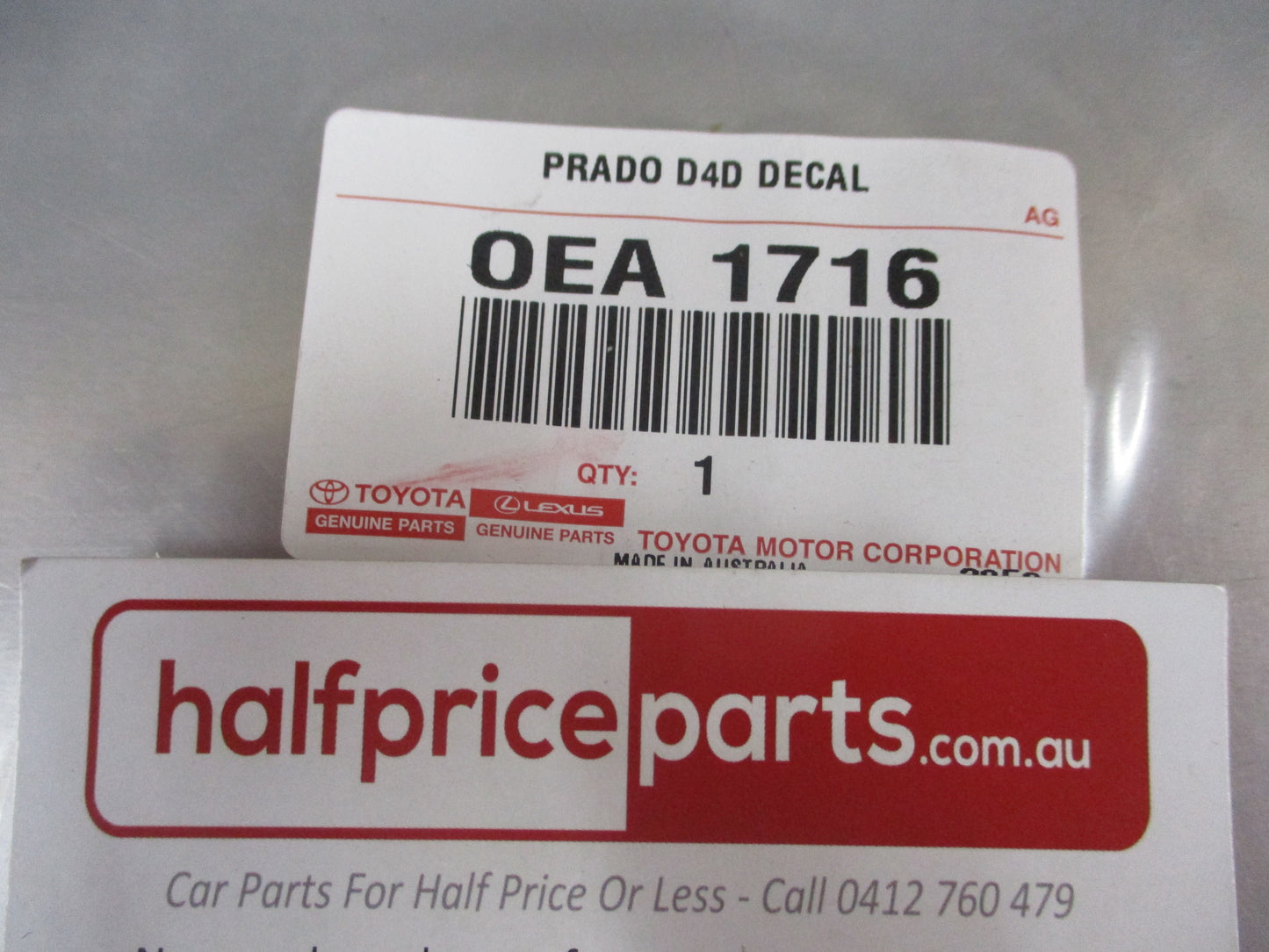Toyota Prado 150 Series Genuine Quarter Panel Decal Only New Part