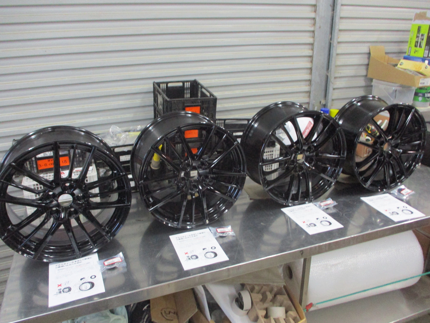 Subaru STI Genuine Set 4 Alloy Wheels 18x8.5 With Caps And Stems New Part