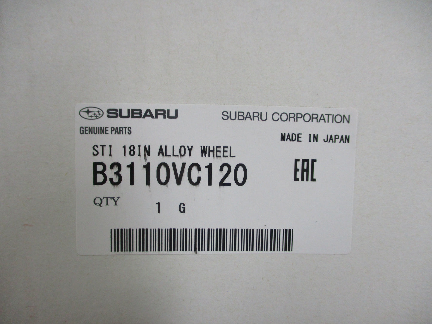 Subaru STI Genuine Set 4 Alloy Wheels 18x8.5 With Caps And Stems New Part