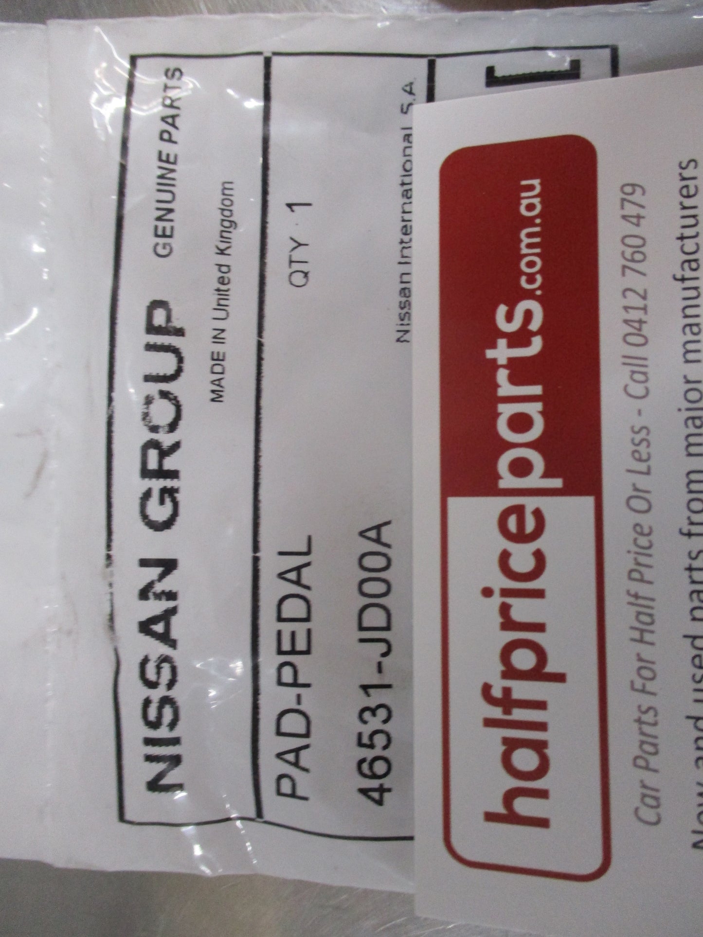 Nissan Qashqai Series II Genuine Brake Or Clutch Rubber Pedal Pad New Part
