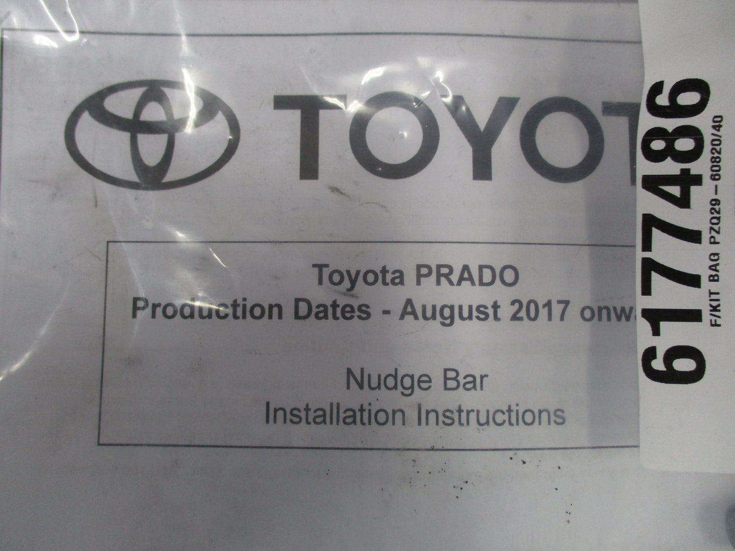 Toyota Landcruiser Prado GX GXL Genuine Polished Alloy Nudge Bar New Part