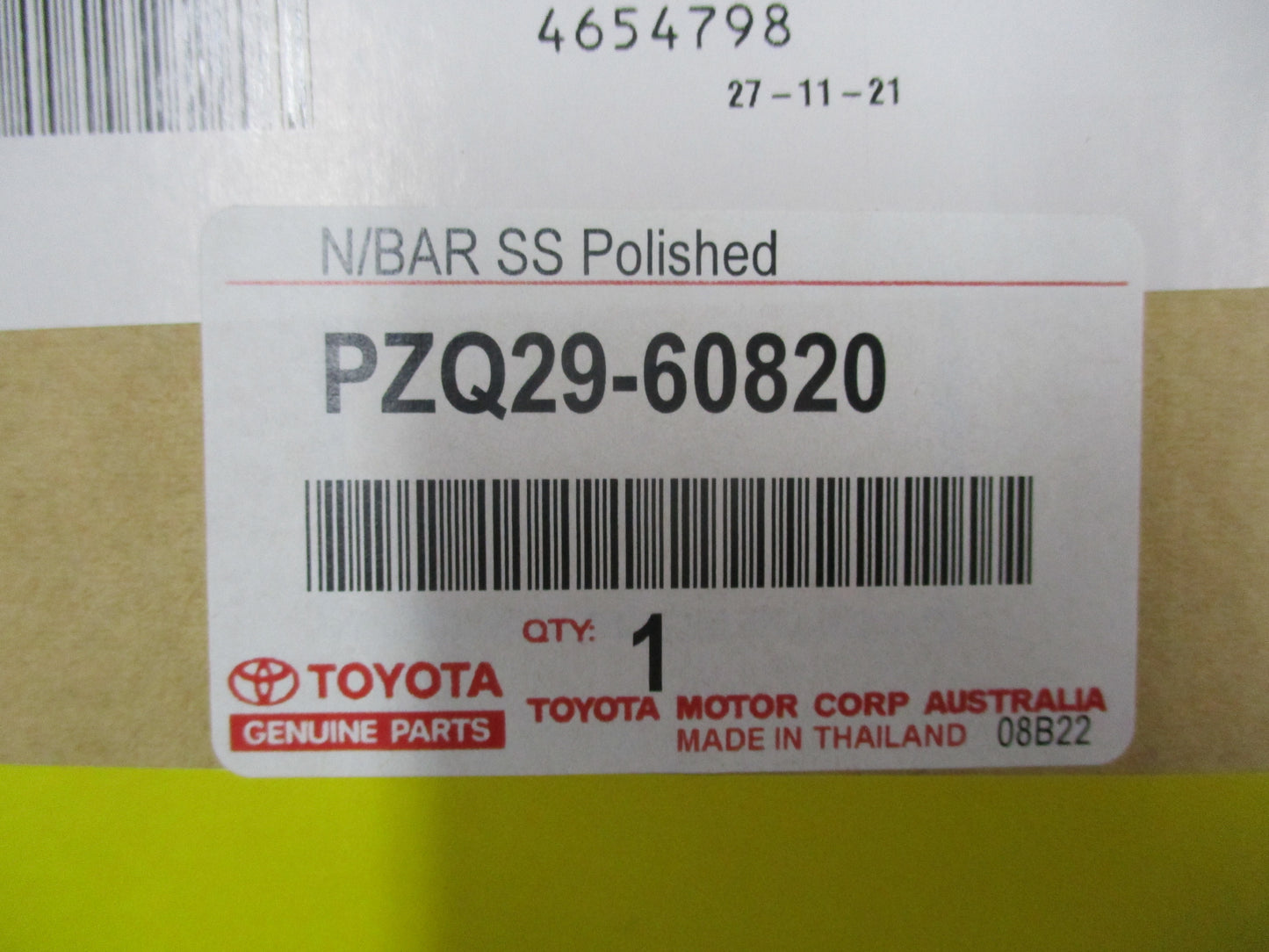 Toyota Landcruiser Prado GX GXL Genuine Polished Alloy Nudge Bar New Part