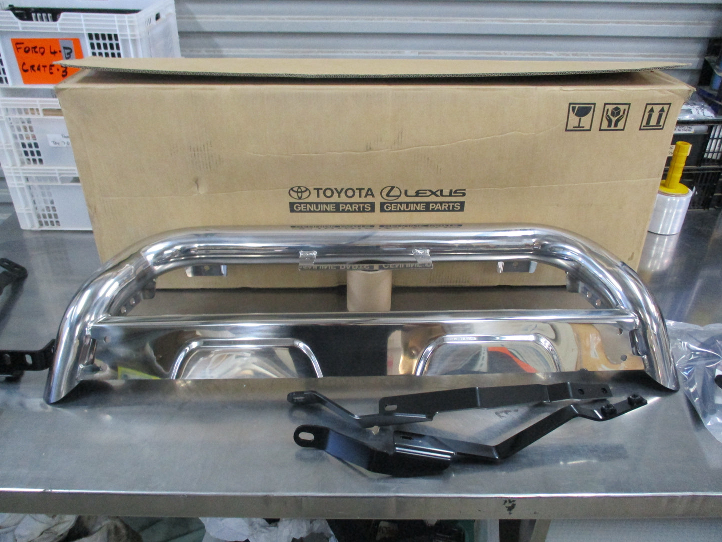 Toyota Landcruiser Prado GX GXL Genuine Polished Alloy Nudge Bar New Part