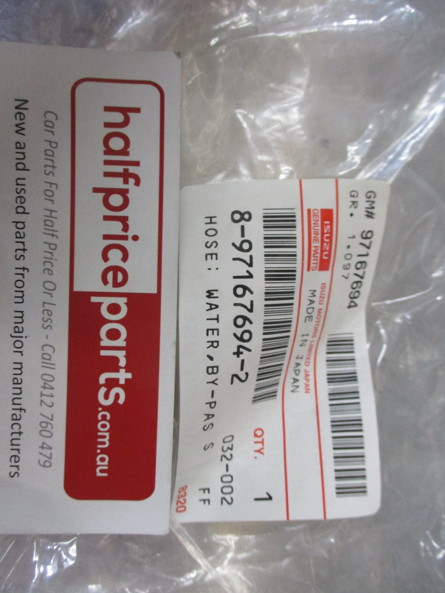 Holden Jackaroo Genuine Water By-pas Hose New Part