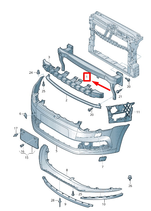 Volkswagen Polo Genuine 6R/6C Front Bumper Reinforcement Bar New
