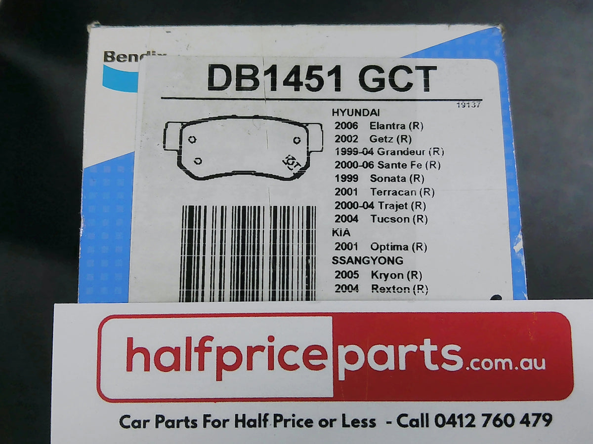 Bendix Rear Brake Pad Set Suits Hyundai/Kia/SSangyong New Part