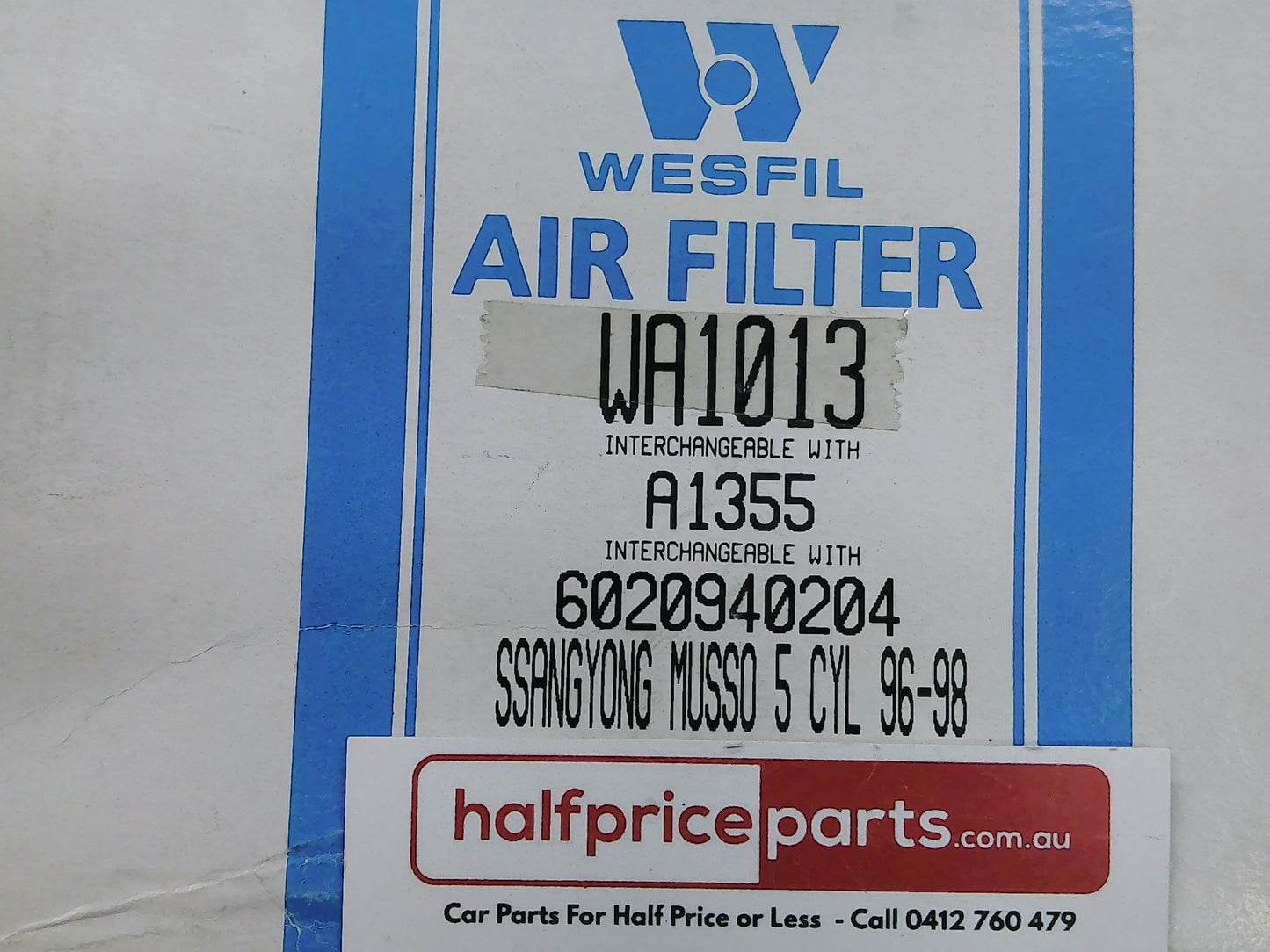 Wesfil Air Filter Suits Mercedes Benz 190/Ssangyong Musso New Part