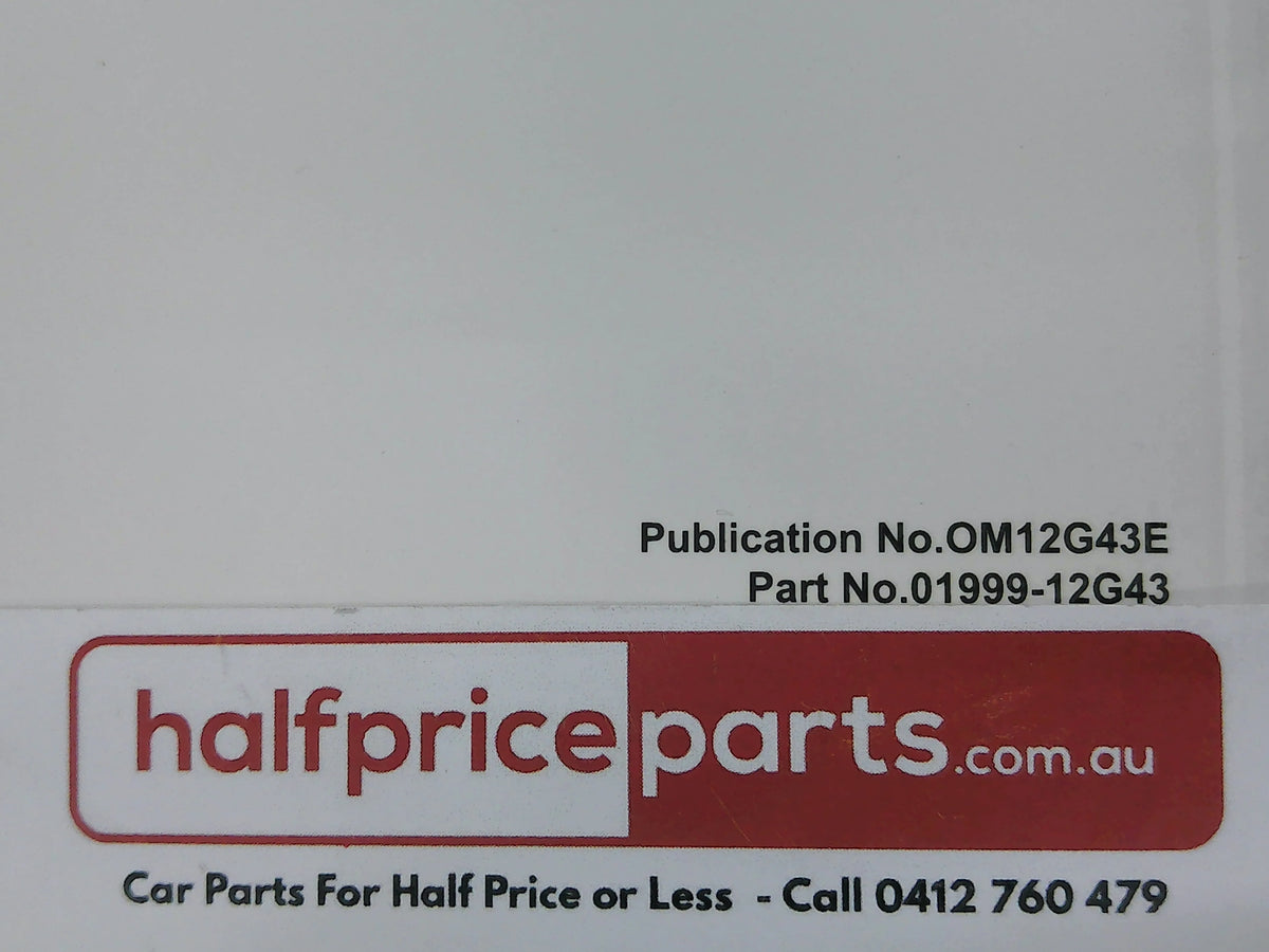 Toyota Corolla Genuine Owners Manual/Audio Manual New Part