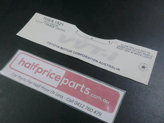 Toyota Yaris Genuine Front Guard VVT-i Decal New Part