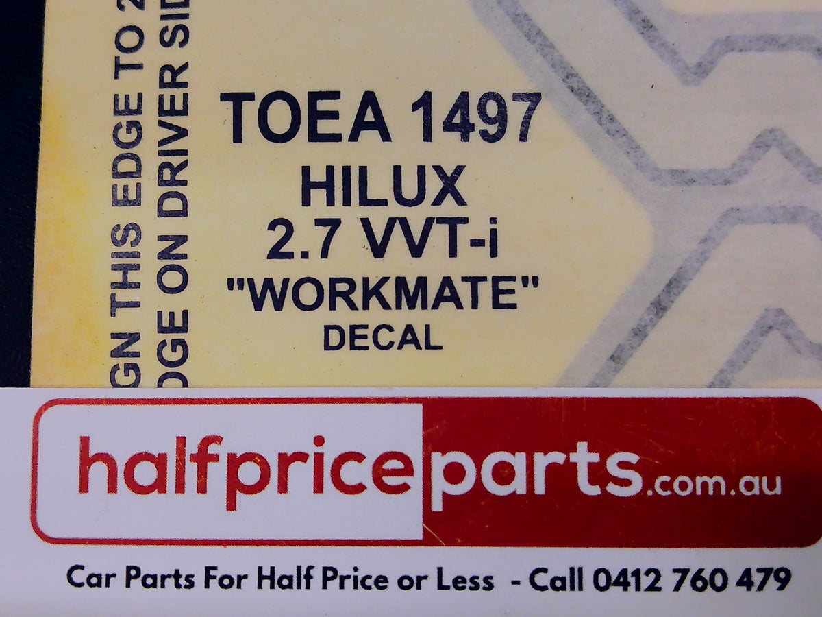 Toyota Hilux Genuine Work Mate Decal New Part