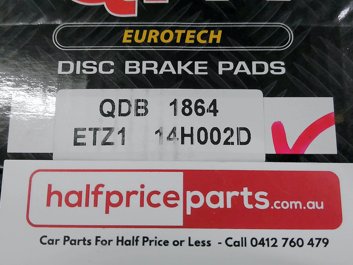 QFM Eurotech Rear Brake Pad Set Suits BMW 3 Series/X1 Series New Part