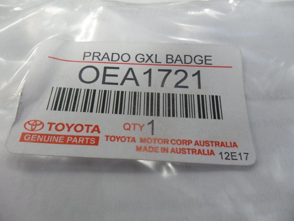 Toyota Prado 150 Series Genuine Tailgate GXL Badge New Part