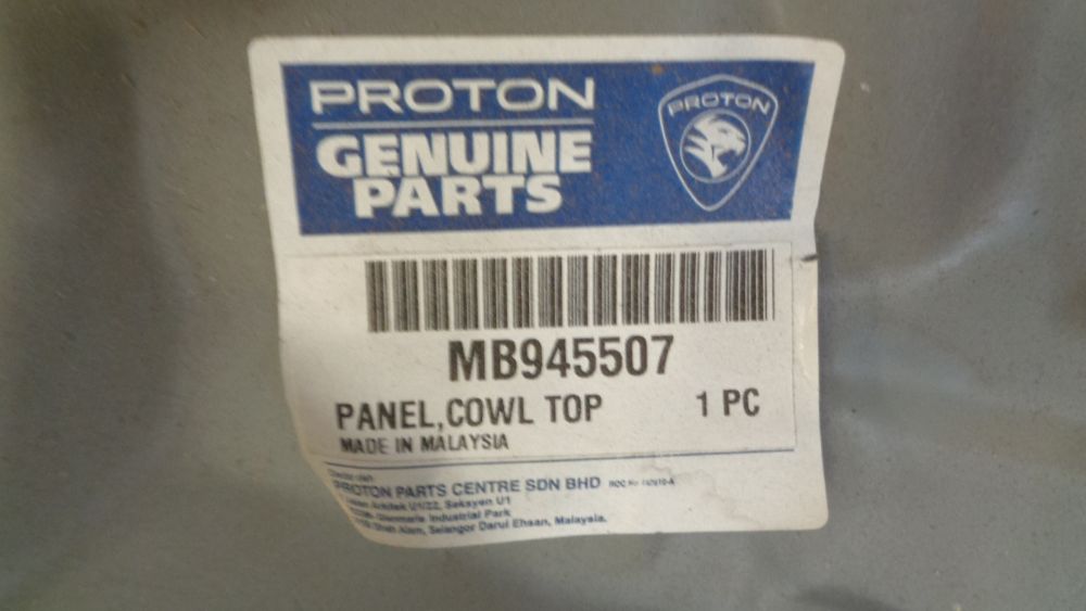 Proton Wira Genuine Front Top Cowl Panel New Part