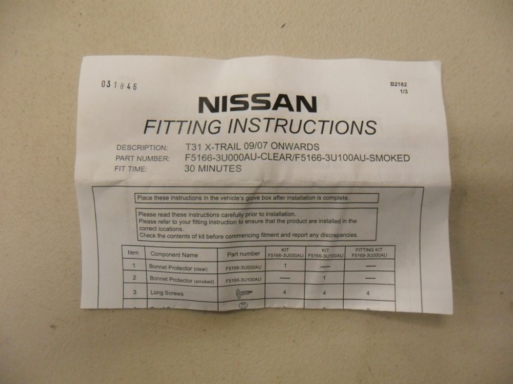 Nissan X Trail Genuine Bonnet Protector New Part