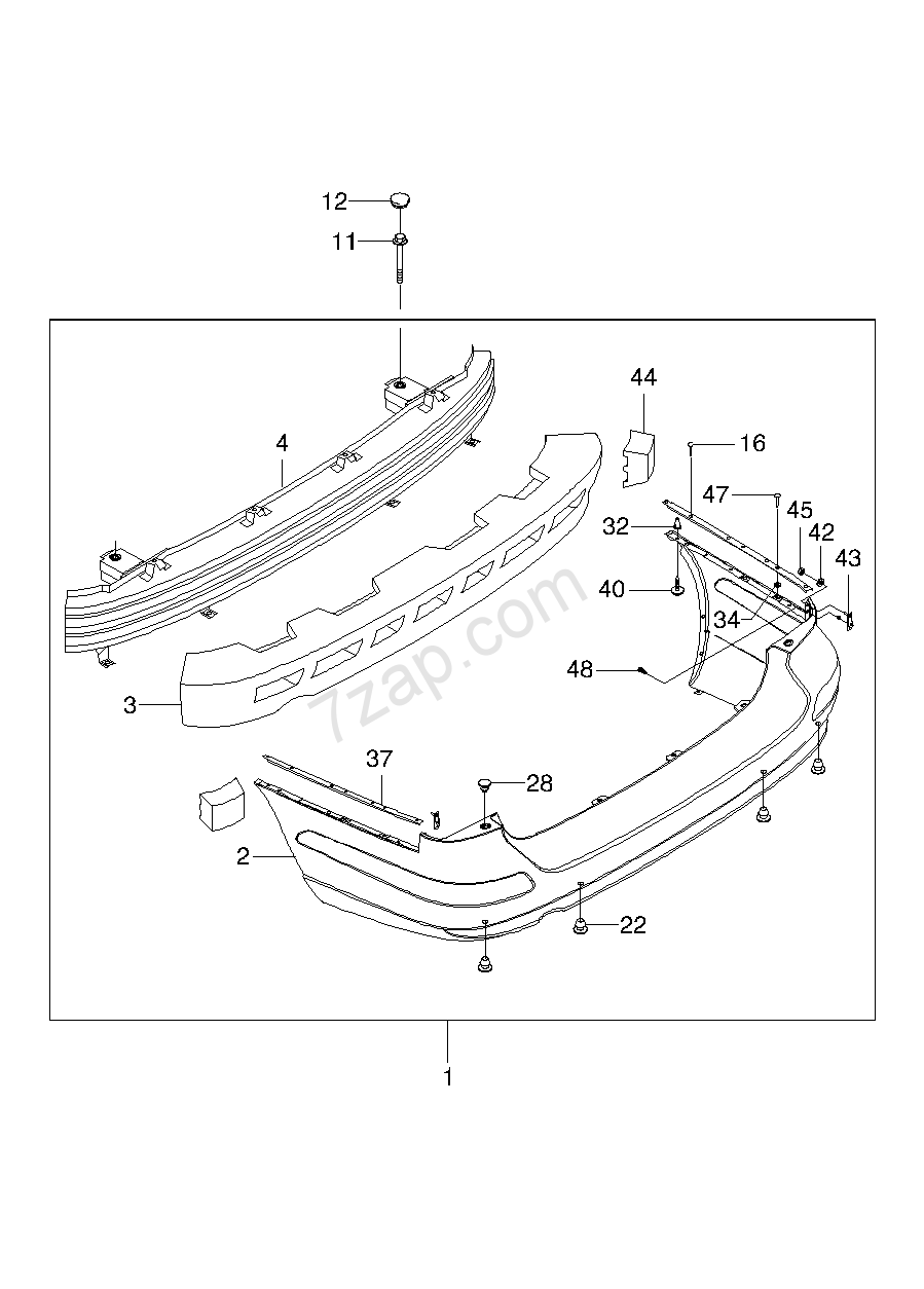 Daewoo Nubira Genuine Right Hand Rear Bumper Bar Reinforcement