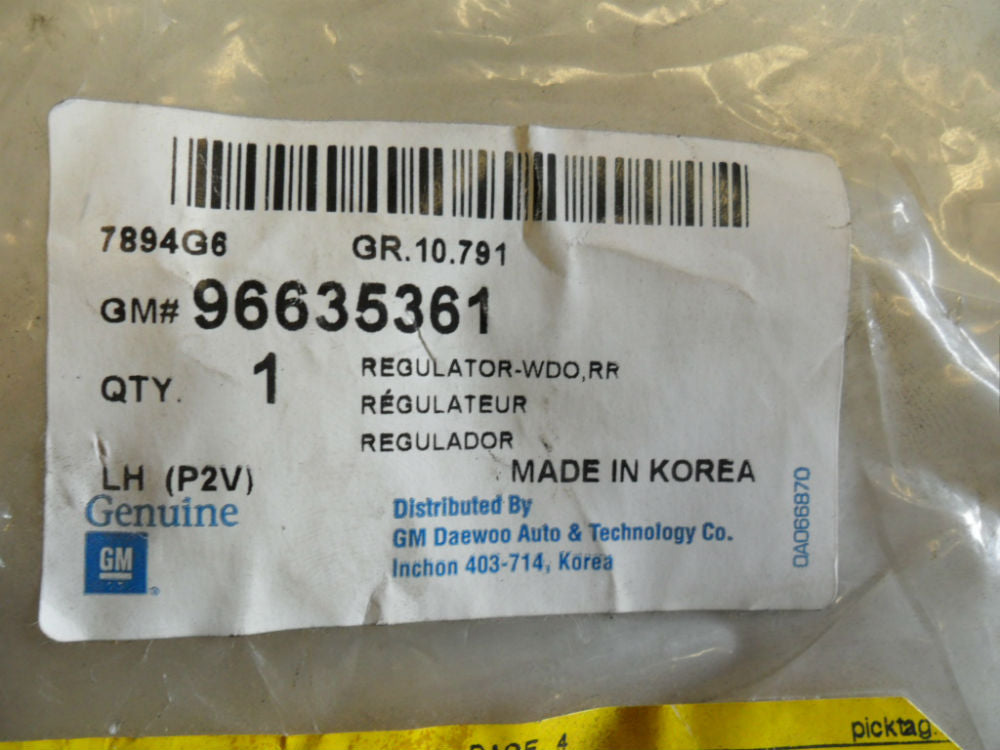 Holden Epica Genuine Window Regulator Left Rear New Part